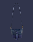 Mara Bucket: Indigo & Croc Print