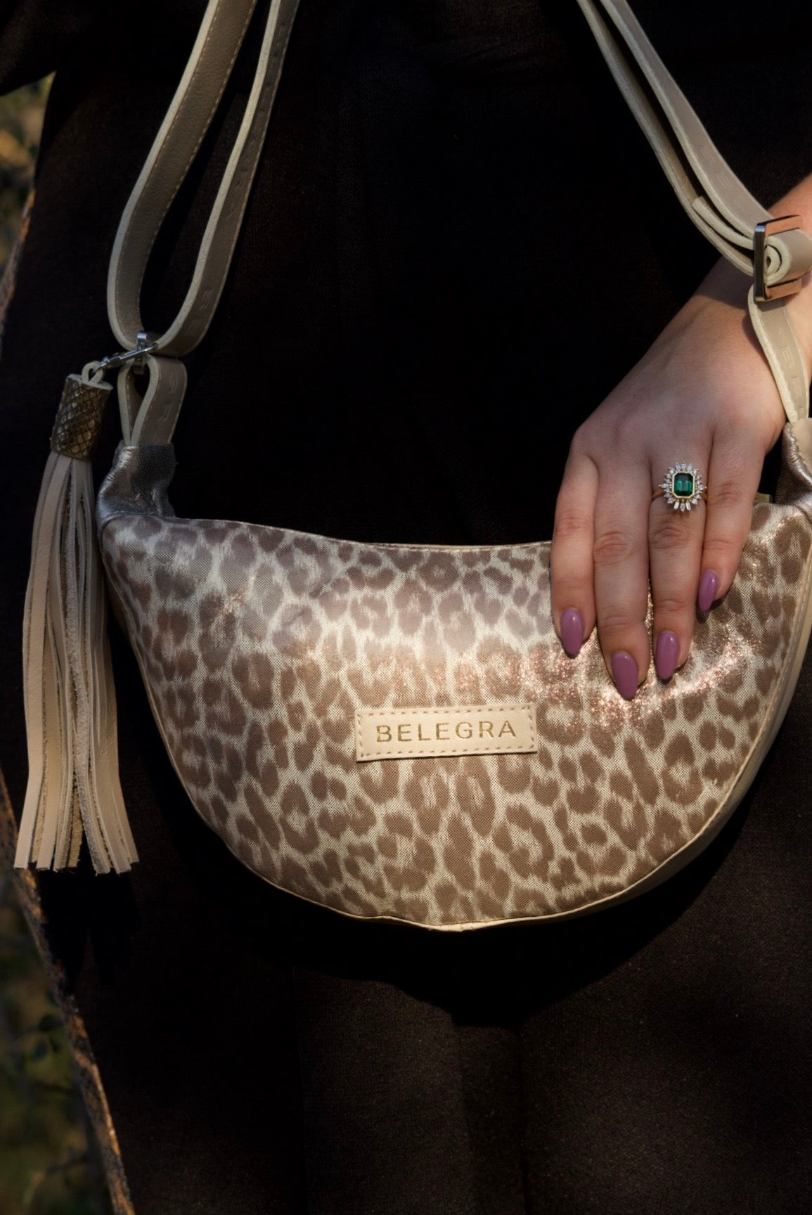 Allo Sling: Shimmer Leo & Taupe