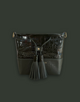 Mara Bucket: Green & Croc Print