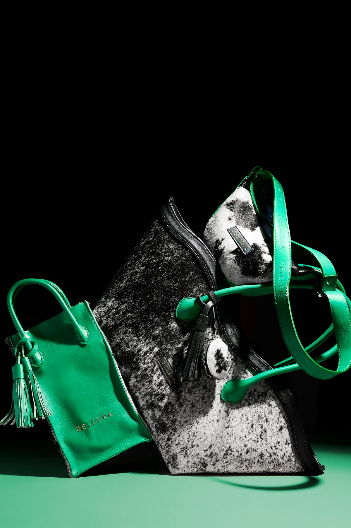 Le Brood Tote: Nguni & Amazon Green