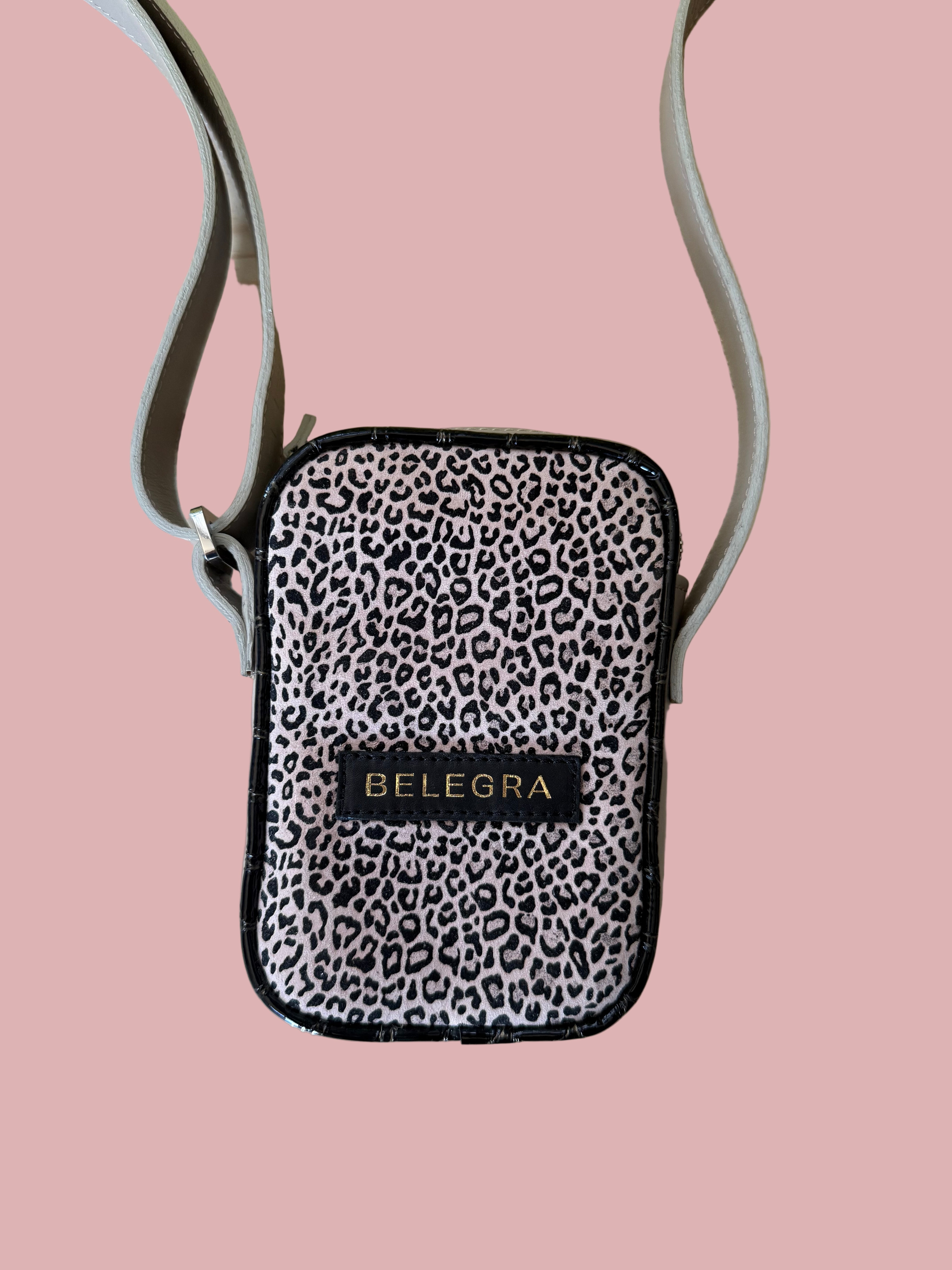 Wayfarer Utility Sling: Taupe & Pink Leopard
