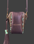 Crossbody Pouch Navy & Green Croc