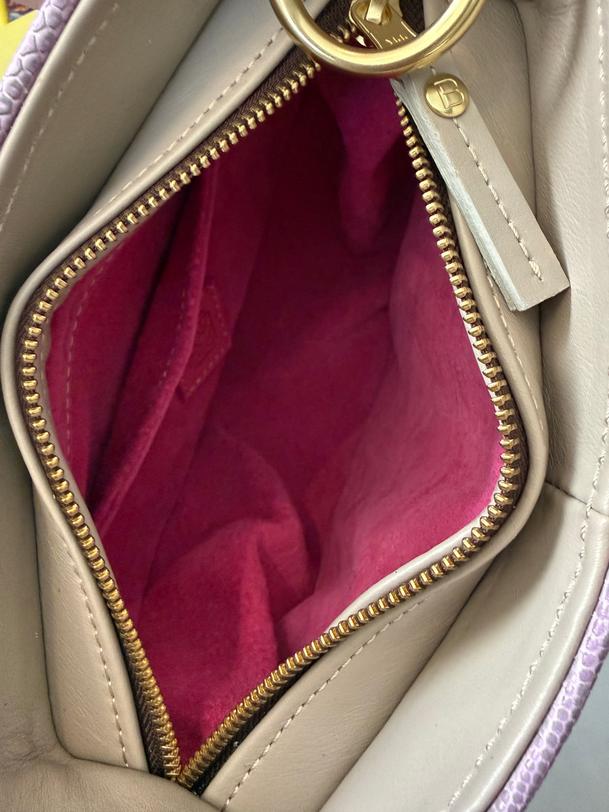 Husk Bag: Taupe & Purple Lizard Print