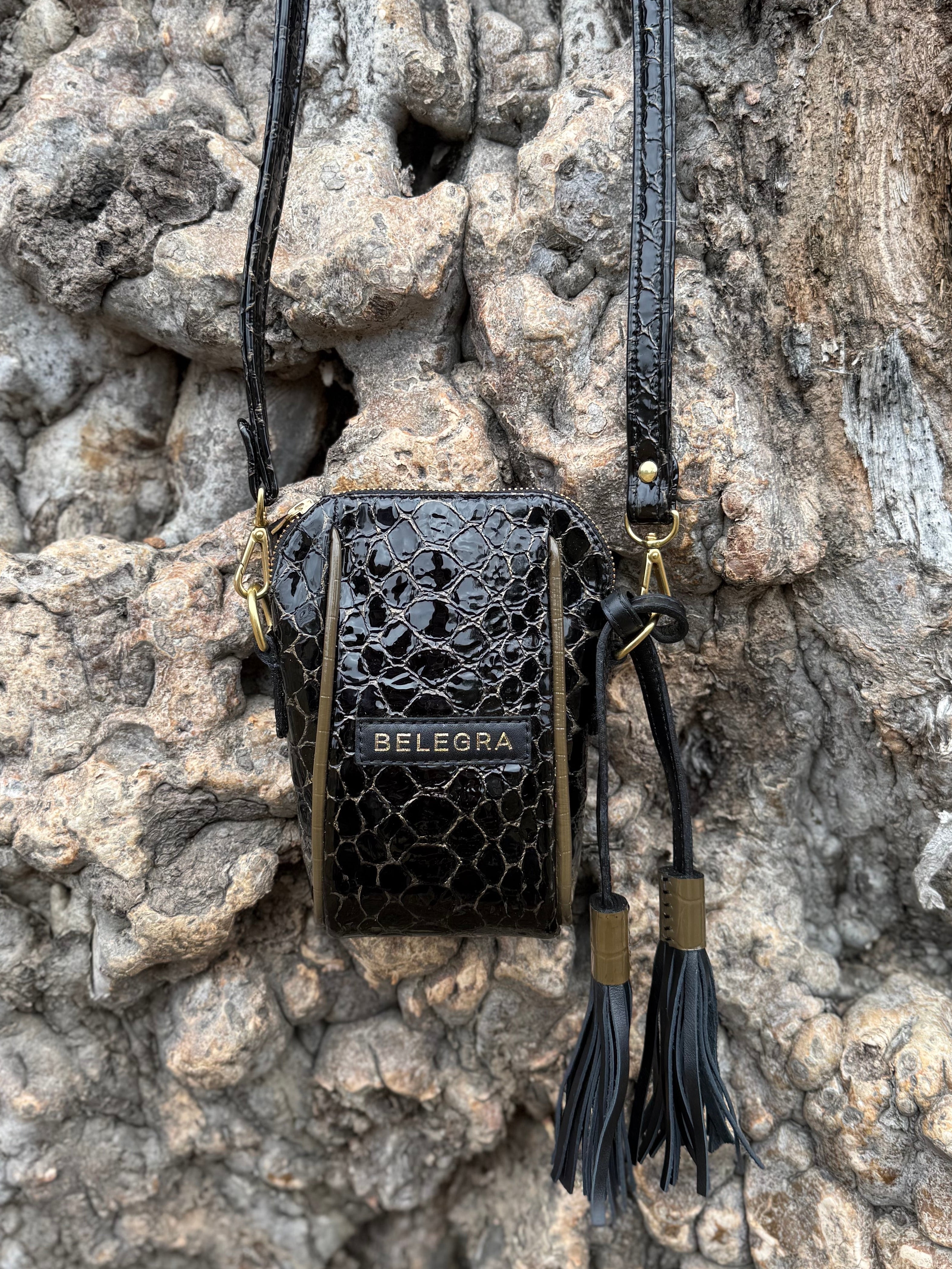 Crossbody Pouch Black & Khaki