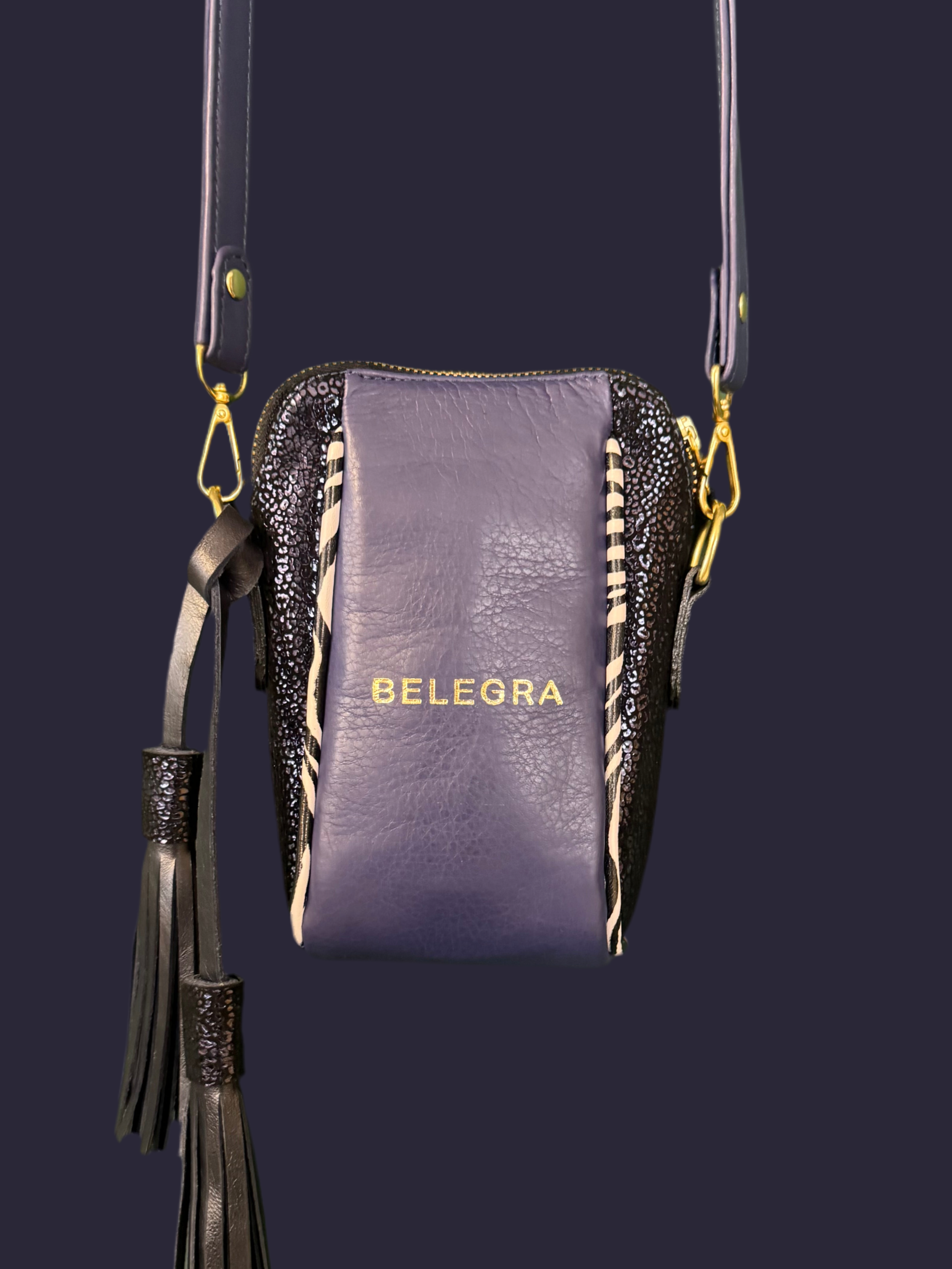 Crossbody Pouch Indigo Leopard