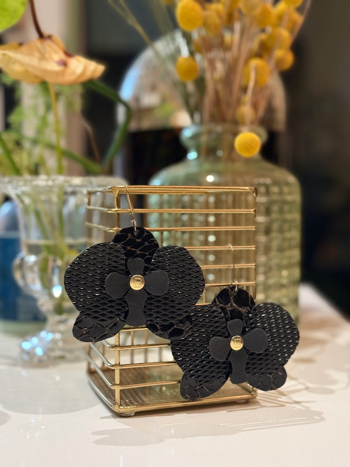 Black Orchid Earrings