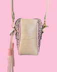 Crossbody Pouch Taupe & Pink Leopard Print