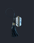 Lemoomoo Coin Purse & Tassel: White & Grey Snake Print