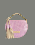 Husk Bag: Taupe & Purple Lizard Print