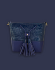 Mara Bucket: Indigo & Croc Print