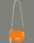 Husk Bag: Taupe & Papaya Croc Print