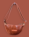 Echo Sling: Patent Brown Croc Print