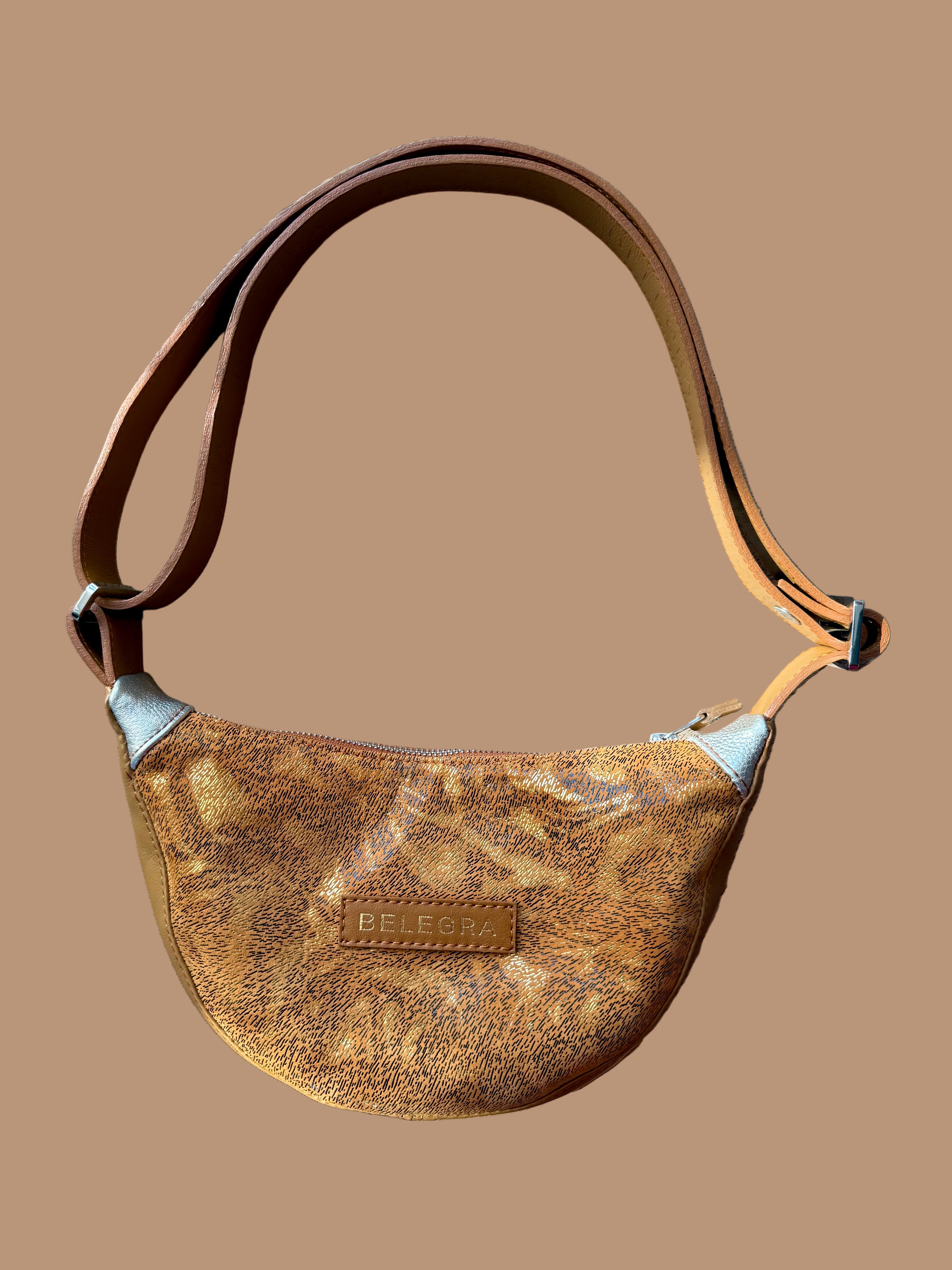Echo Sling: Abstract Animal Print & tan