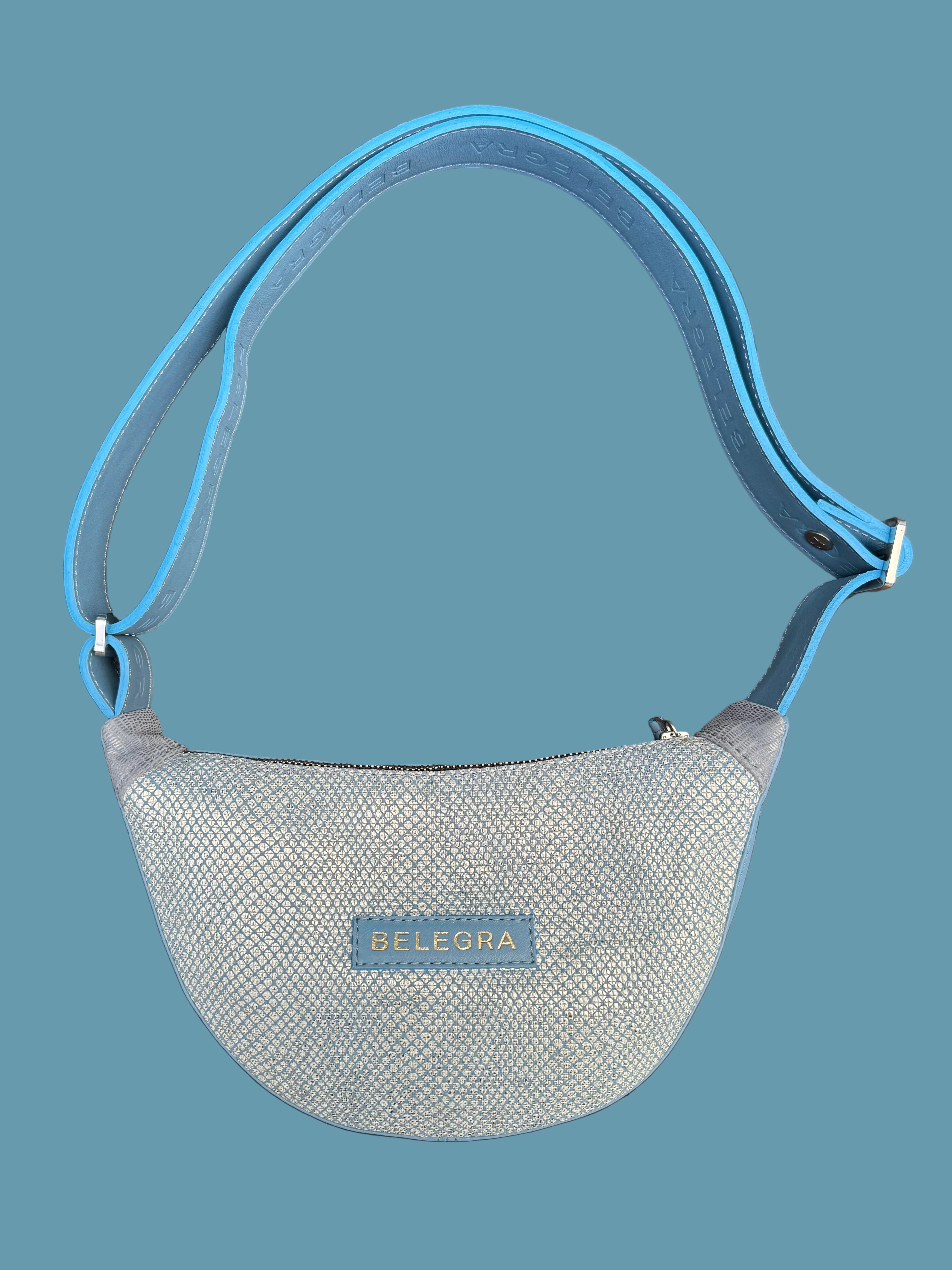 Echo Sling: Silver Diamond & Sky Blue