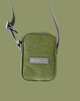Wayfarer Utility Sling: Taupe & Green Suede