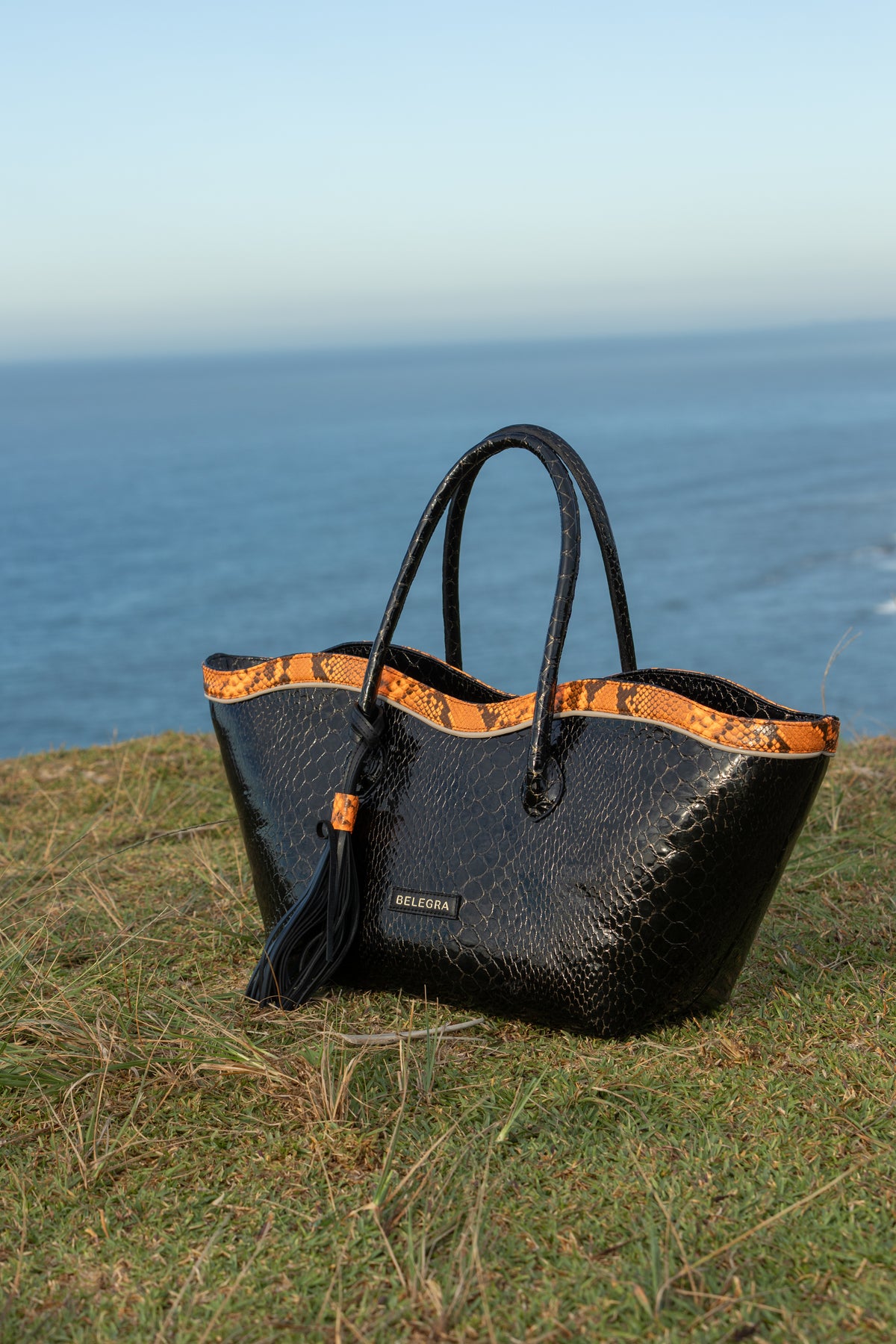 Le Brood Tote: Black Viper & Neon Orange Snake