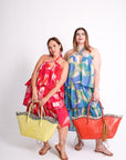 Le Brood Tote: Tangerine & Blush Snake