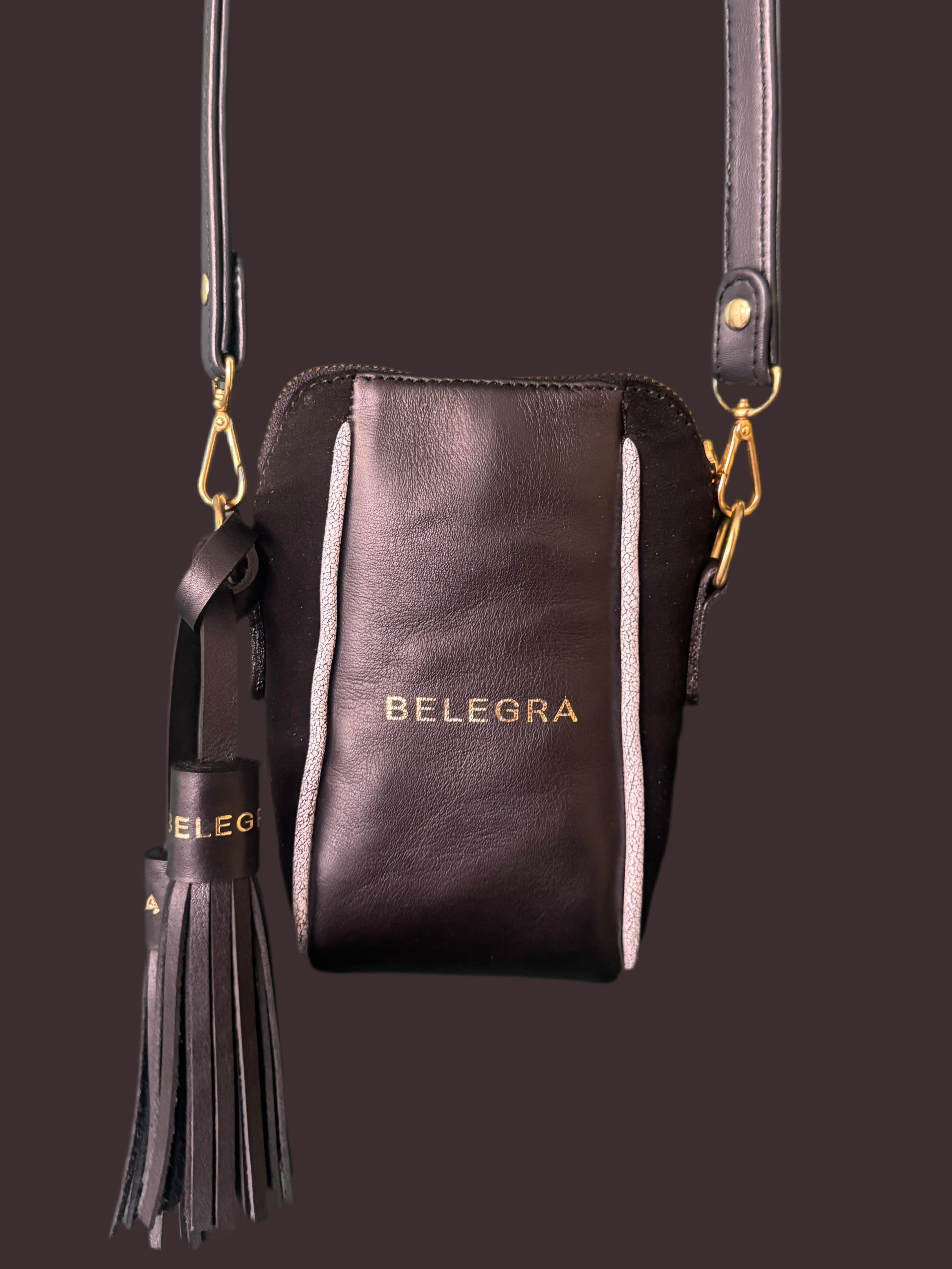 Crossbody Pouch Black & Suede