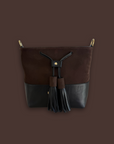 Mara Bucket: Black & Choc Suede