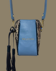 Crossbody Pouch Blue & Leopard Frog Print