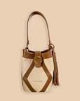 Matriarch Bucket Bag Cream Snake Print & Tan