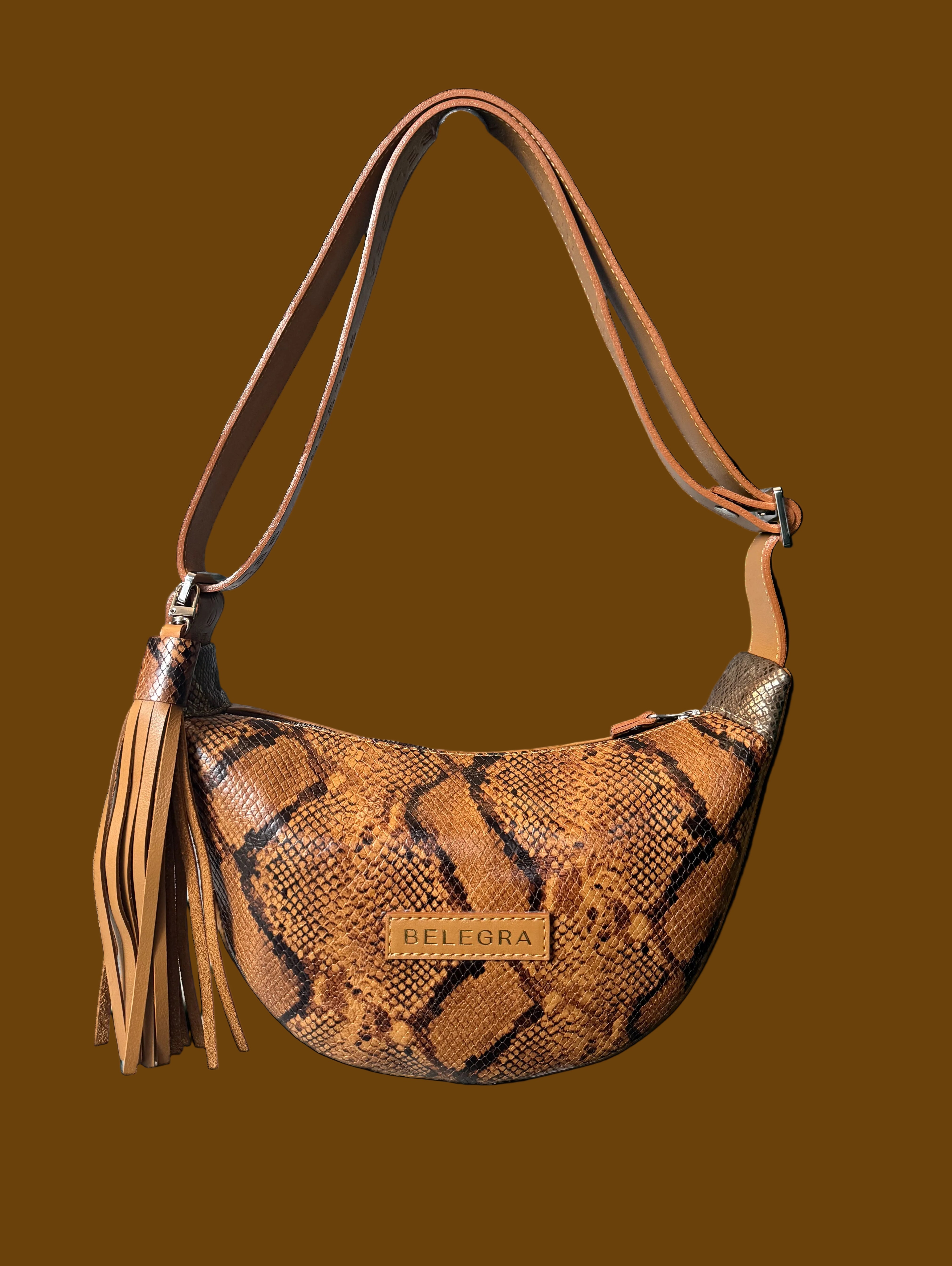 Allo Sling: Snake Print & Tan