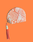 Pod Clutch: Orange Patent Snake Print