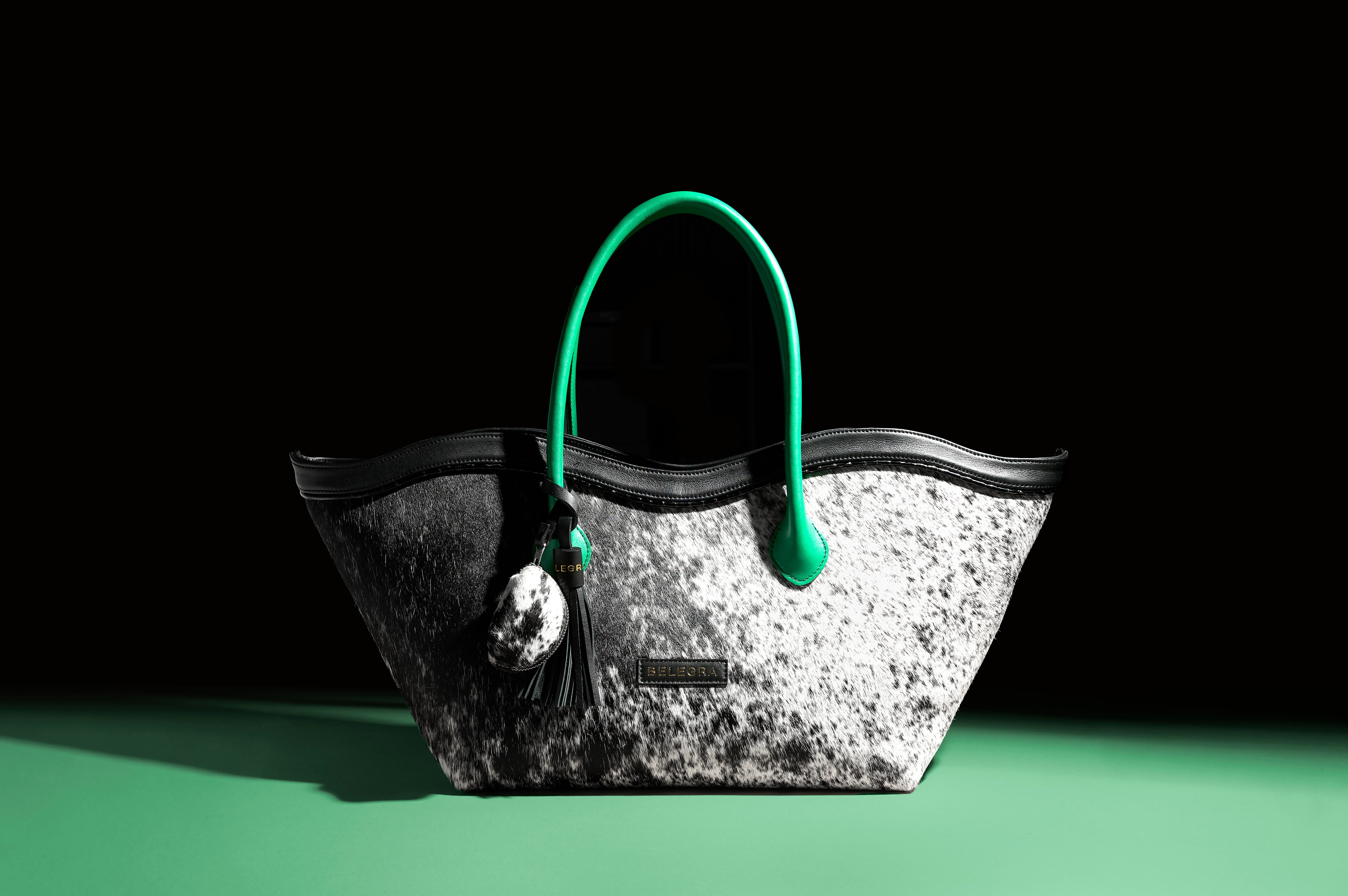 Le Brood Tote: Nguni & Amazon Green