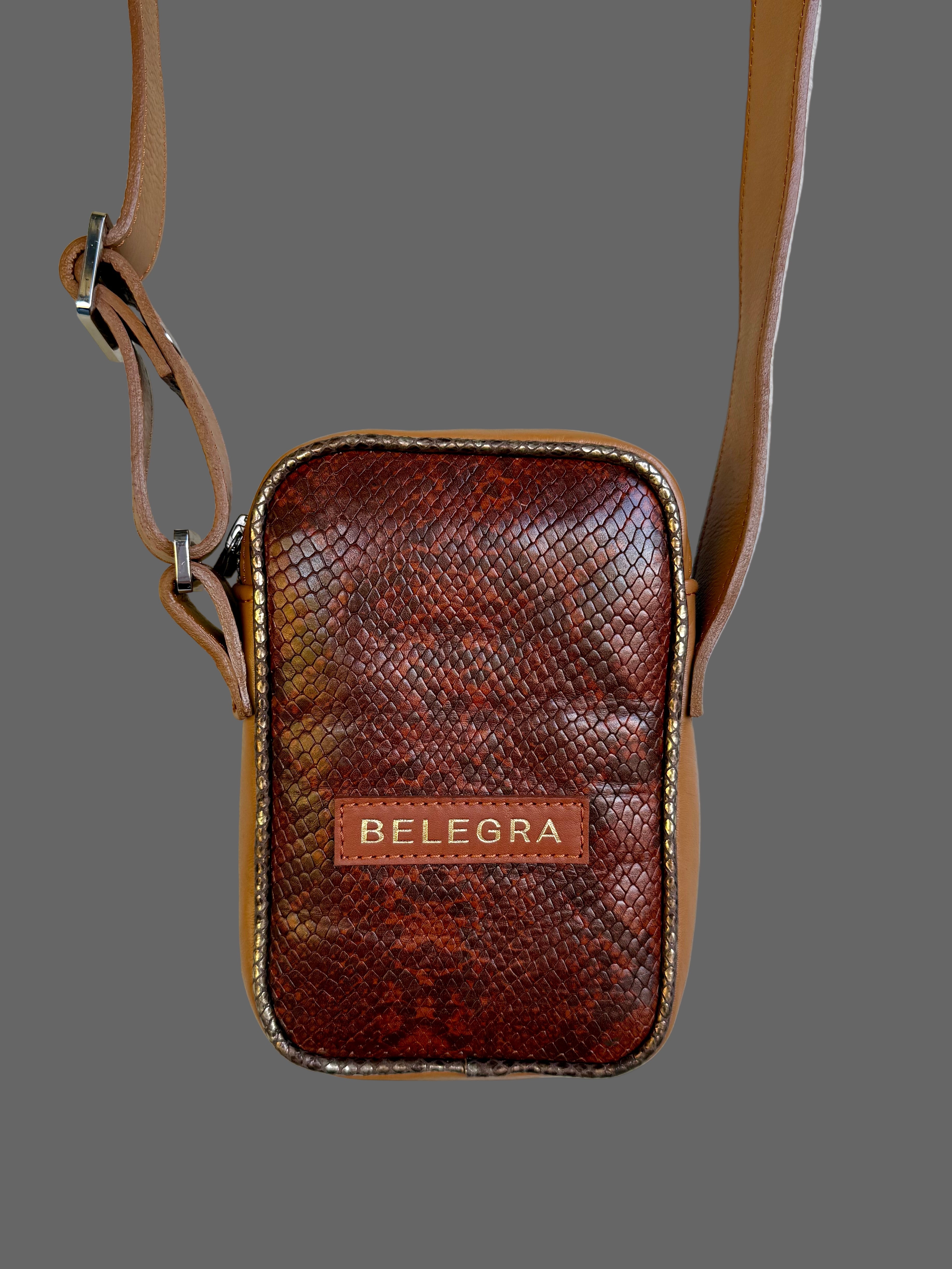 Wayfarer Utility Sling: Snake & Tan