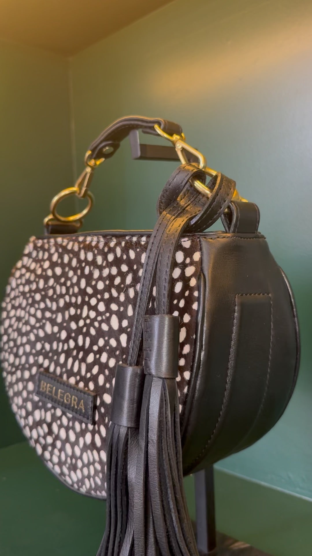 Husk Bag: Fawn print & black