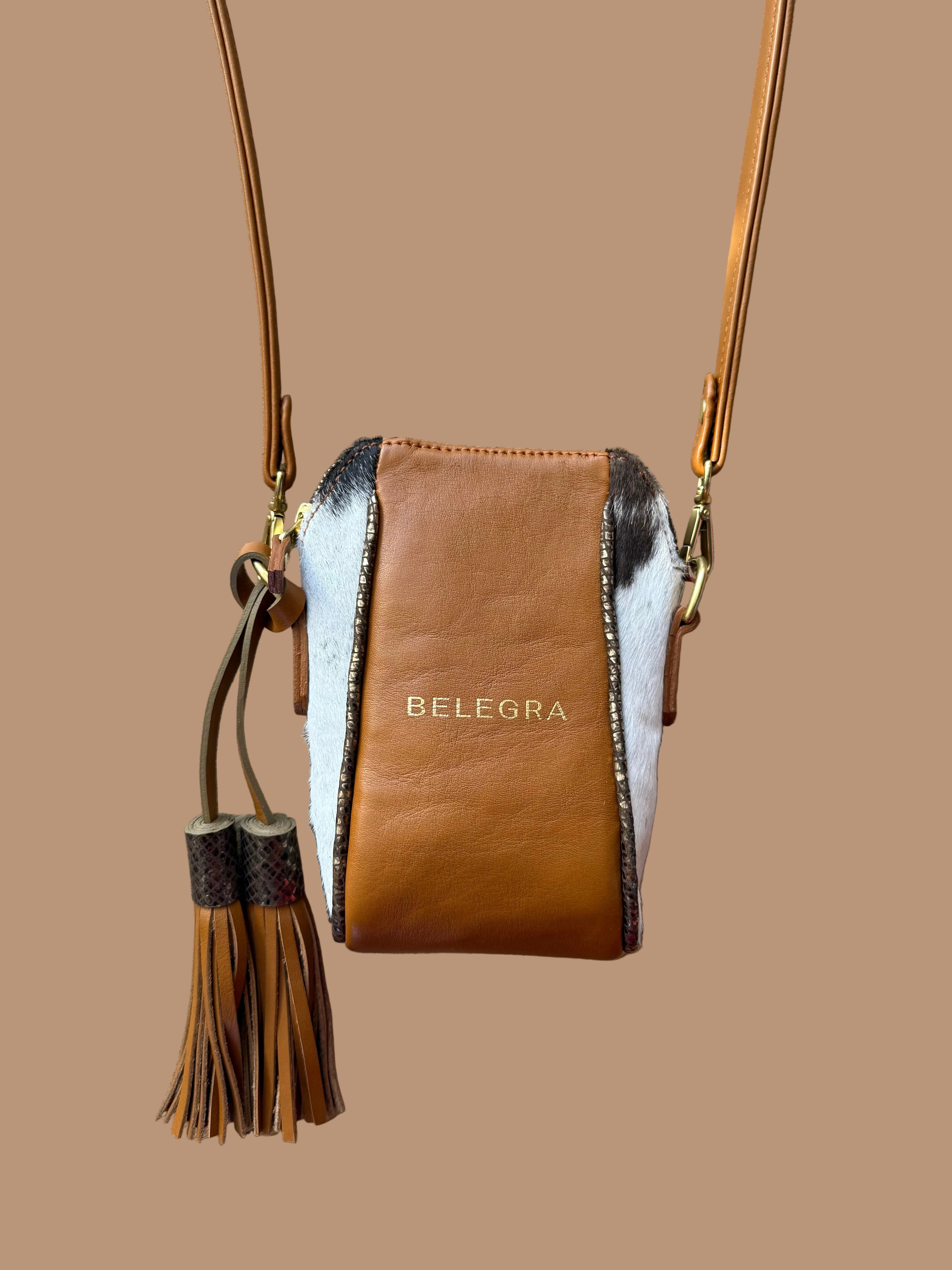 Crossbody Pouch Tan & Nguni