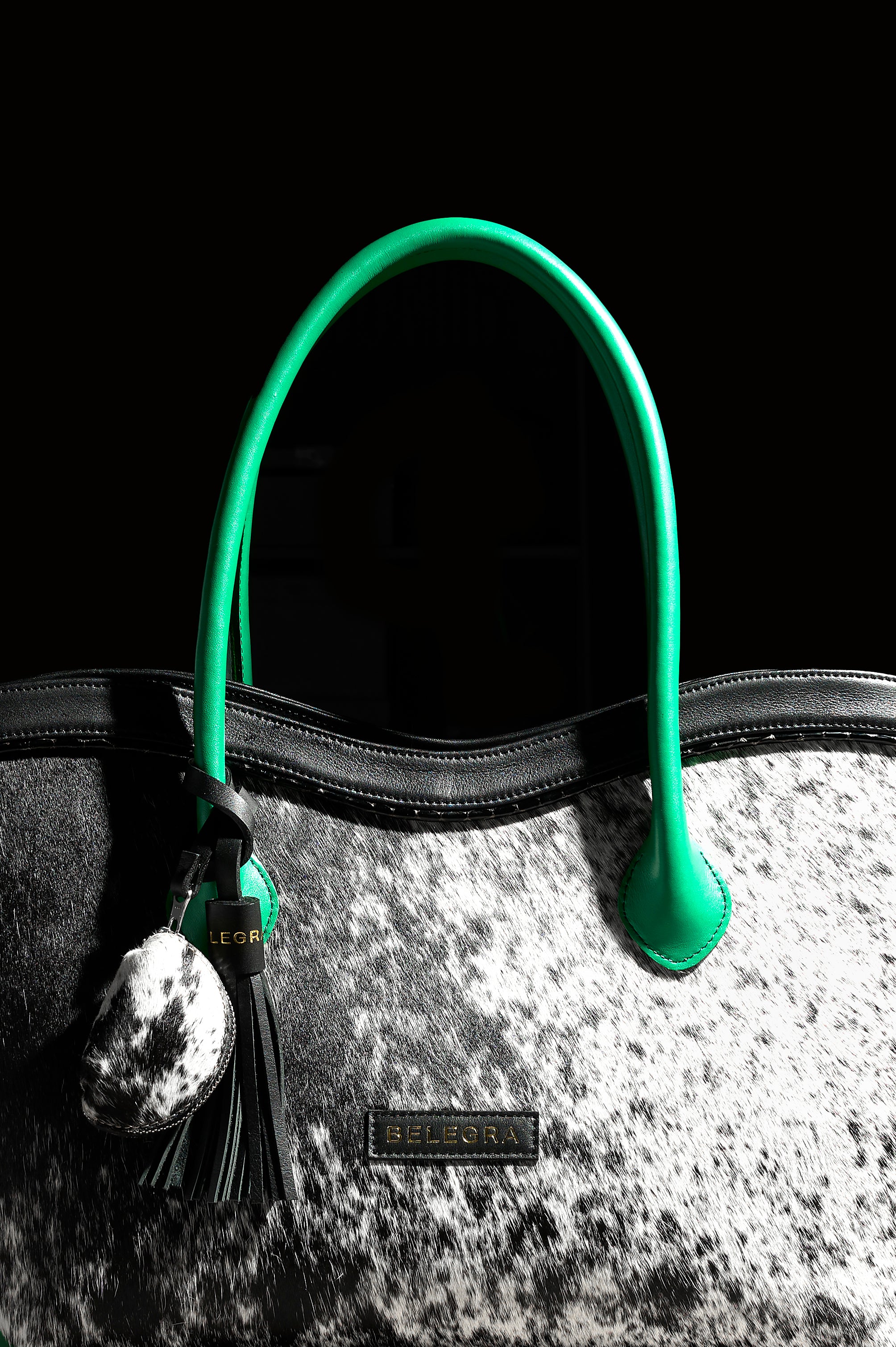 Le Brood Tote: Nguni & Amazon Green