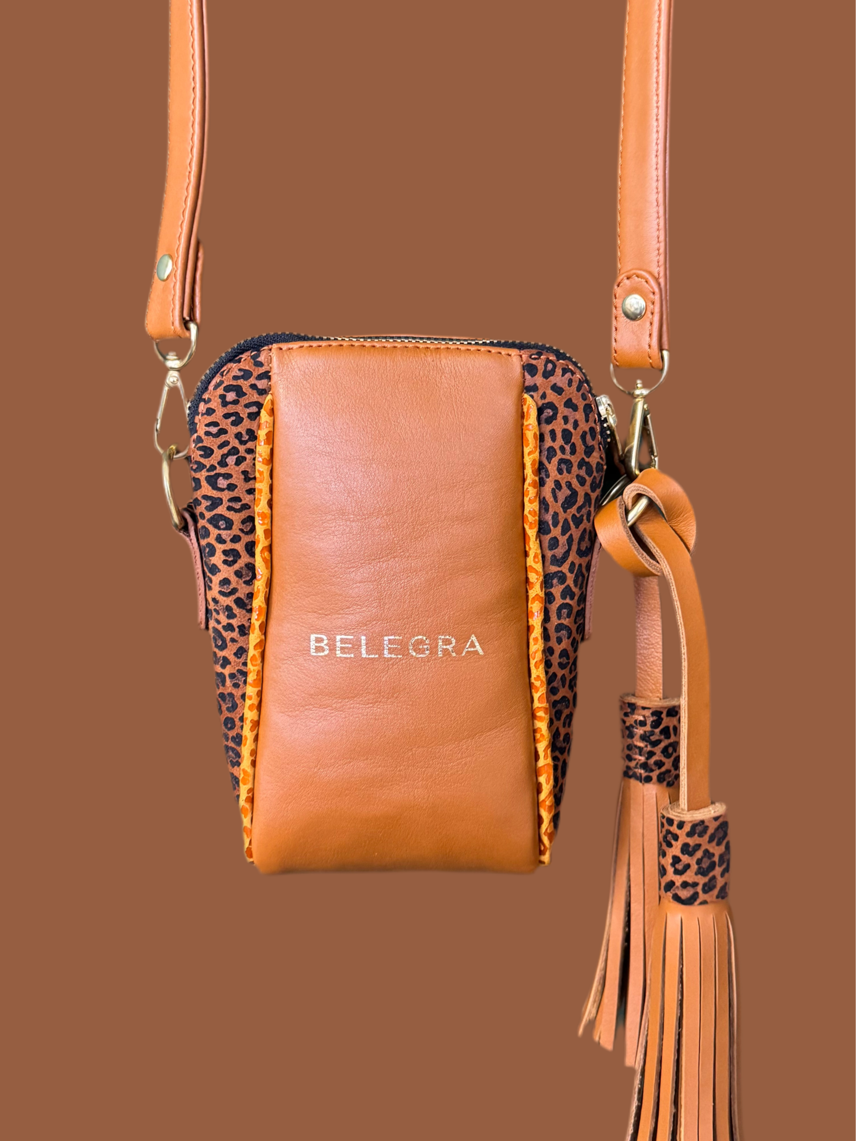 Crossbody Pouch Tan Leopard