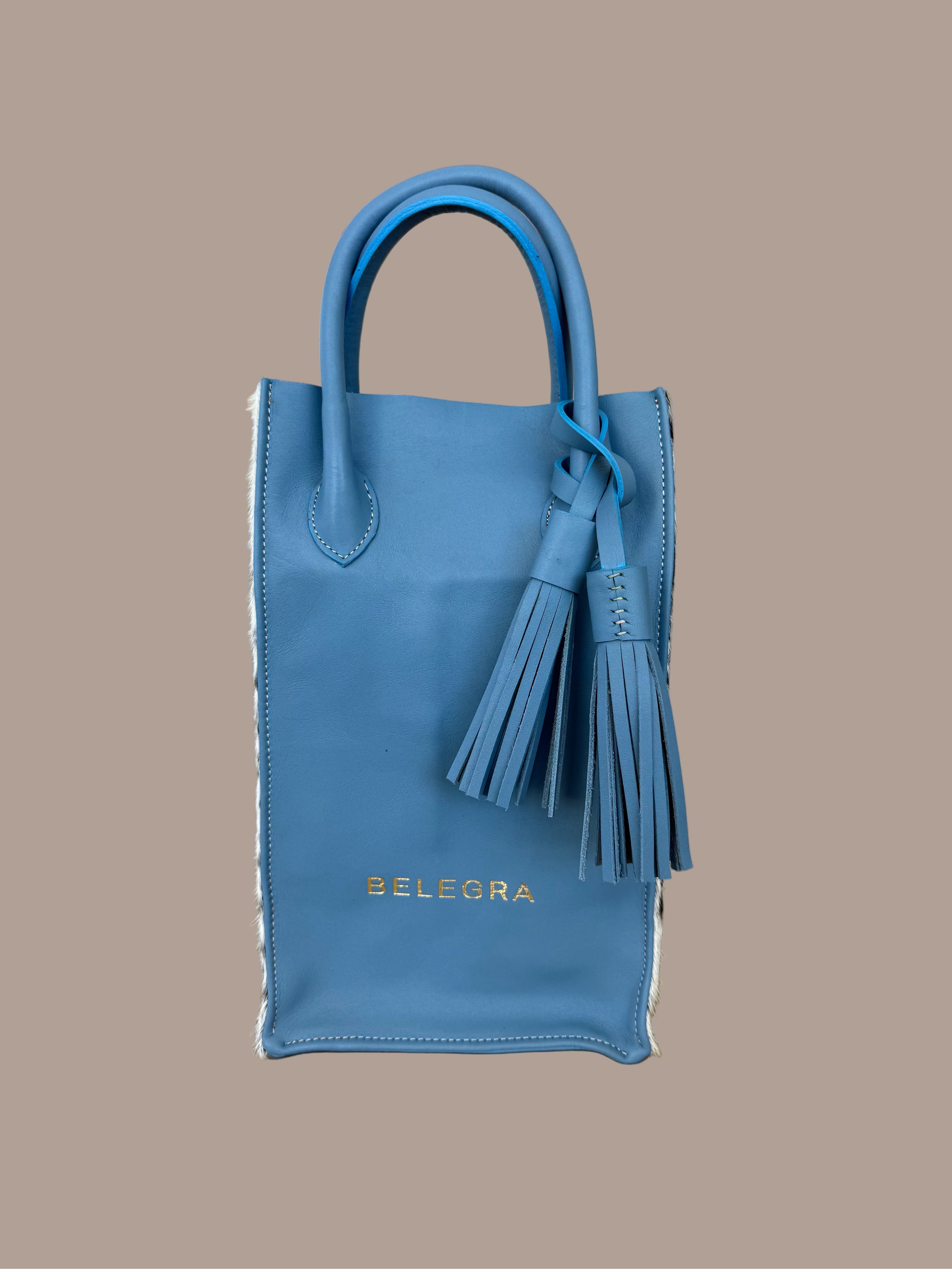 Wine Carrier: Sky Blue Nguni