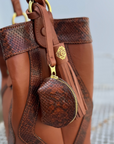 Matriarch Bucket Bag Tobacco & Snake Print