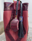 Matriarch Bucket Bag Plum & Croc Print