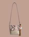 Mara Bag: Pink Snake Print & Taupe