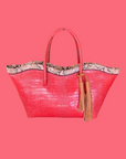 Le Brood Tote: Tangerine & Blush Snake