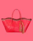 Le Brood Tote: Tangerine & Grey Snake