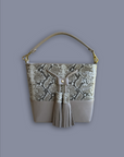 Mara Bucket: Snake Print & Taupe