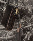 Crossbody Pouch Black & Speckled Rose Gold