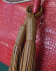 Le Brood Tote: Tangerine & Grey Snake