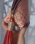 Pod Clutch: Orange Patent Snake Print