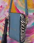 Crossbody Pouch Zebra Sky Blue