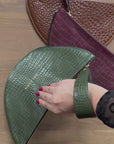 Luna Clutch: Choc Croc Print
