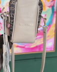 Crossbody Pouch Taupe & Leopard Frog Print