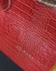 Le Brood Tote: Tangerine & Grey Snake