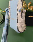 Crossbody Pouch Sky Blue & Crackle White
