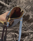 Crossbody Pouch Blue & Leopard Frog Print