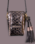 Crossbody Pouch Black & Snake Print